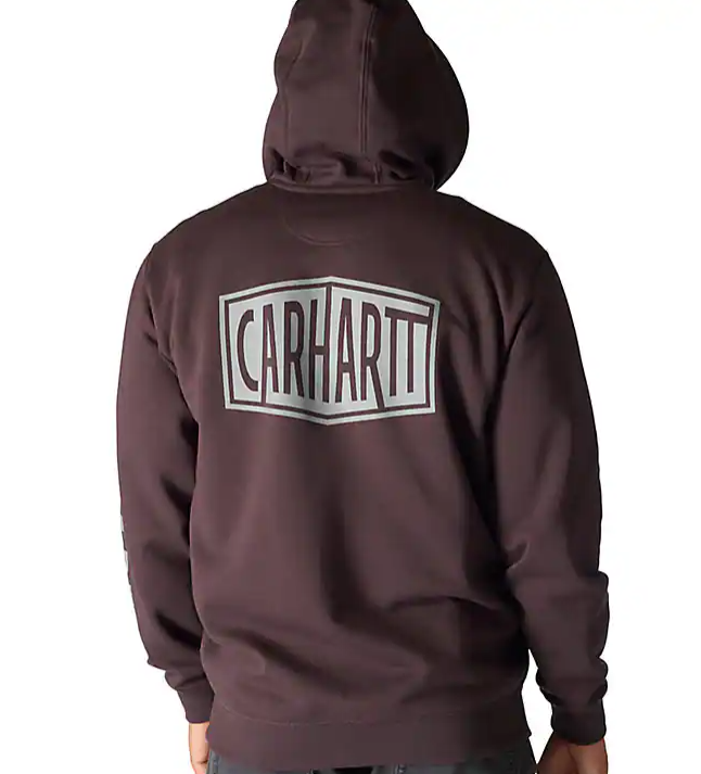 Rain Defender® Loose Fit Midweight Logo Graphic Sweatshirt- Dark Sepia