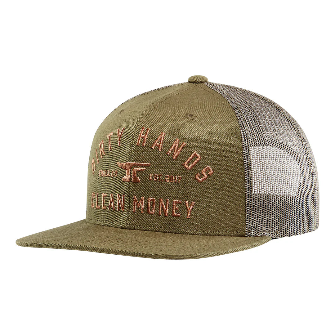 DHCM Flat Bill Snapback Hat - Military Green