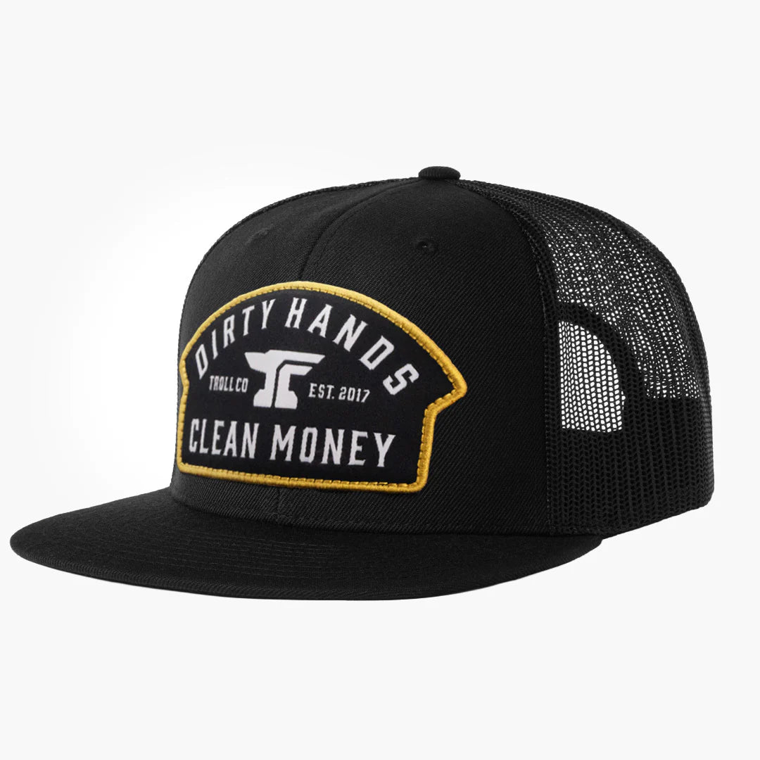 DHCM Patch Flat Bill Snapback Hat - Black
