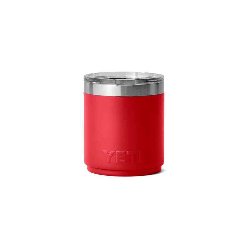 Rambler ® 10 oz Stackable Lowball w/Magslider Lid - Rescue Red - Purpose-Built / Home of the Trades