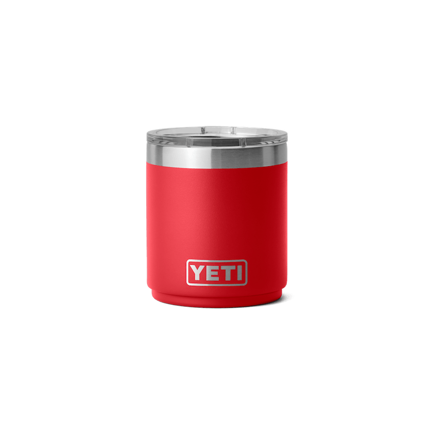 Rambler ® 10 oz Stackable Lowball w/Magslider Lid - Rescue Red - Purpose-Built / Home of the Trades