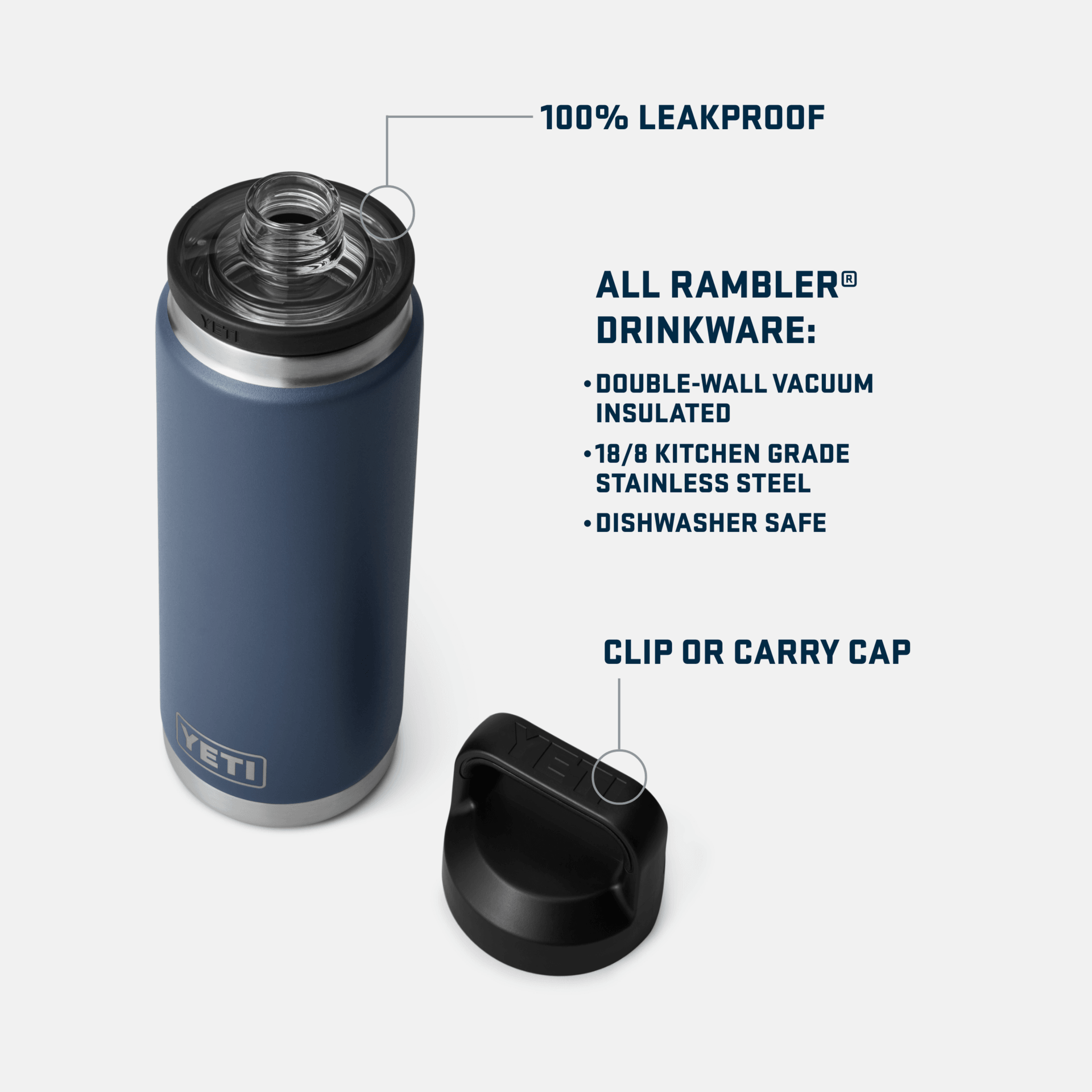 Rambler® 26 oz Water Bottle w/Chug Cap - Black - Purpose-Built / Home of the Trades