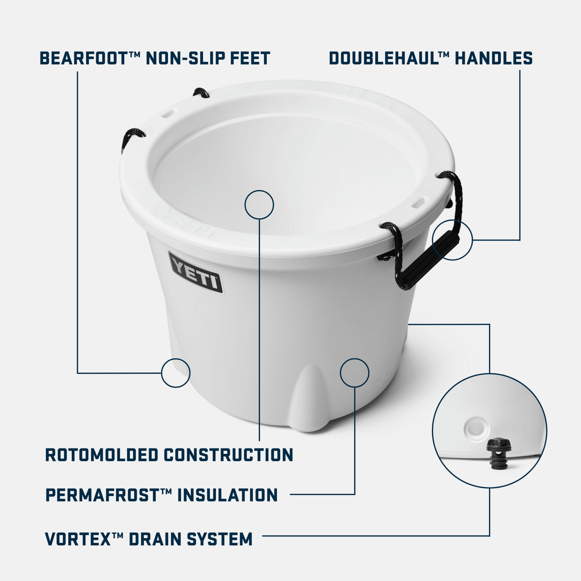 Yeti Tank® 45 Ice Bucket - White - Purpose-Built / Home of the Trades