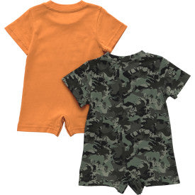 Infant Boys Short Sleeve 2Pc. Camo Romper Set - Exotic Orange