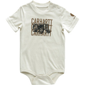 Infant Boys Short Sleeve Tractor Bodysuit - Turtledove