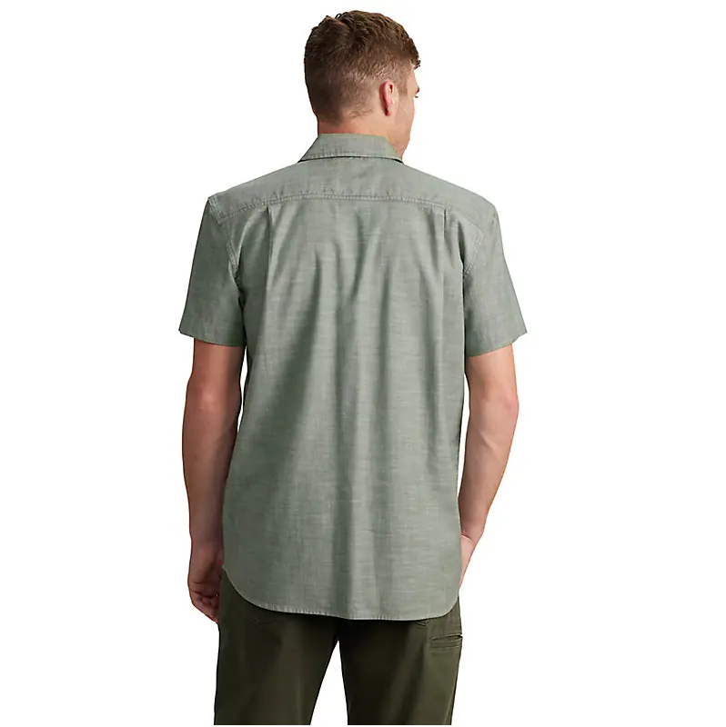 Rugged Flex Relaxed Fit Lightweight Short-Sleeved Cross Weave Shirt - Forestry Green