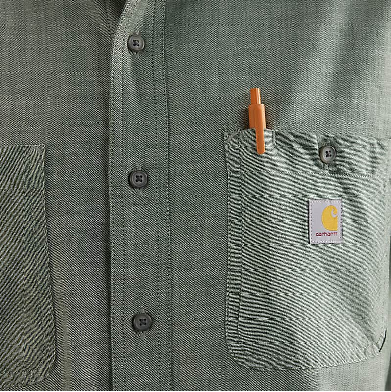Rugged Flex Relaxed Fit Lightweight Short-Sleeved Cross Weave Shirt - Forestry Green
