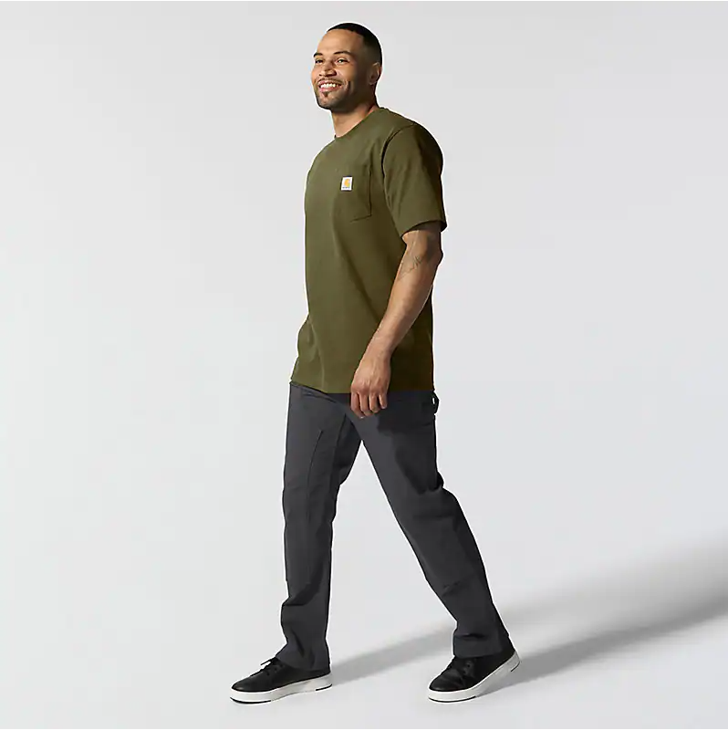 K87 - Loose Fit Heavyweight Pocket Tee- Dark Bronzed Green Heather