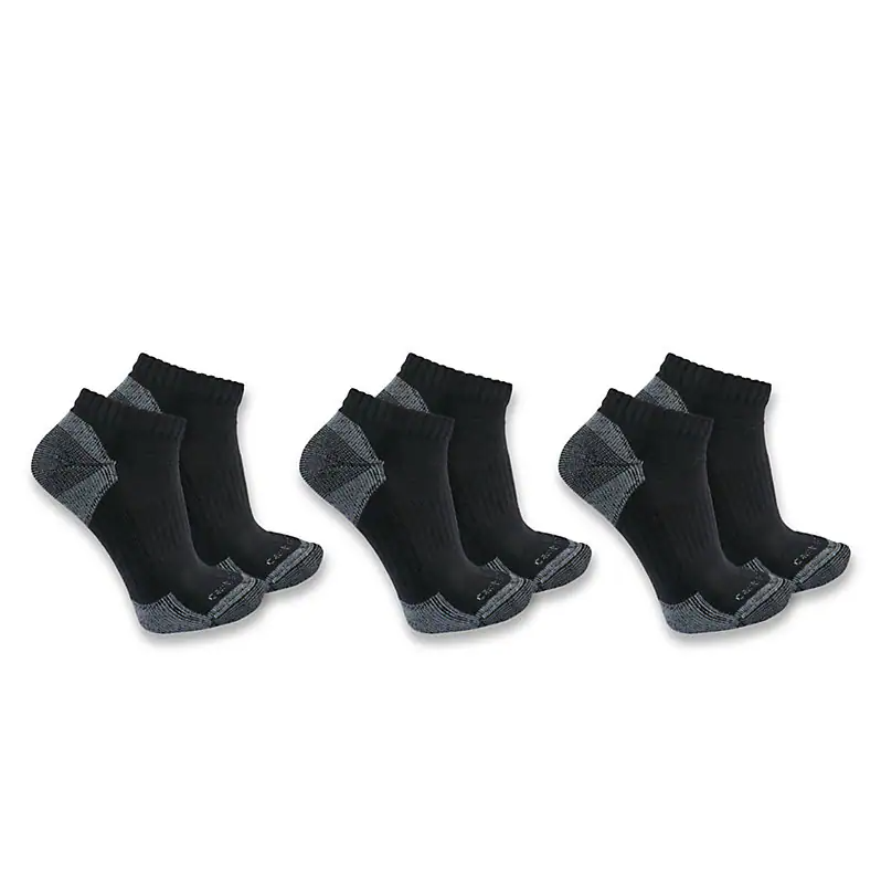 Midweight Cotton Blend Low Cut Sock 3-pack - Black