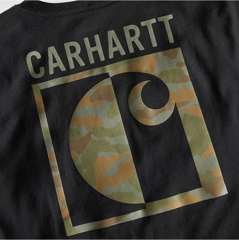 Irvine Relaxed Block Camo T-shirt-Black