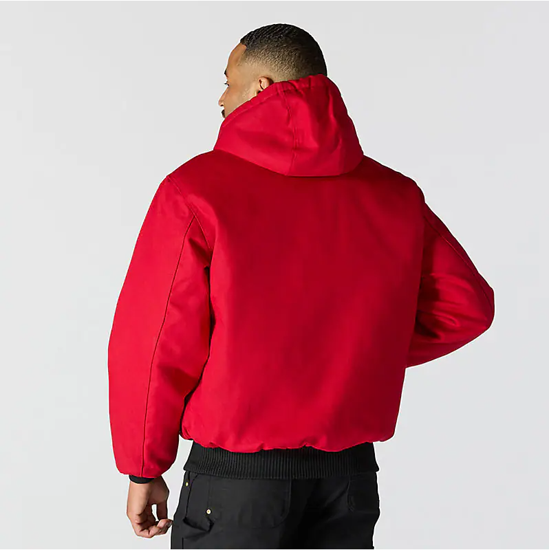 Flannel-Lined Active Jac J140 - Loose Fit - Firm Duck - 3 Warmest Rating - Industry Red