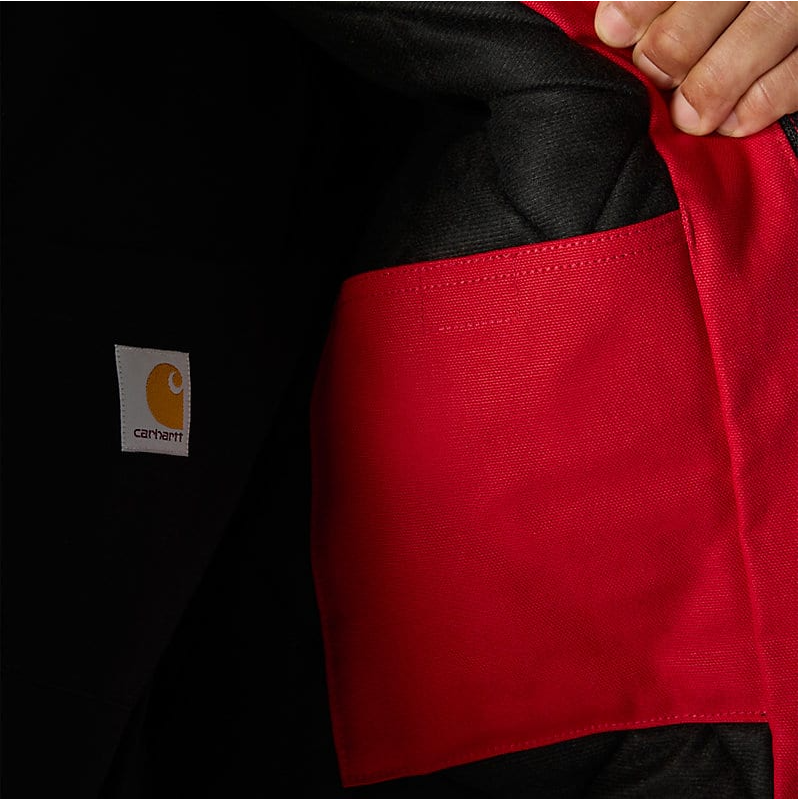 Flannel-Lined Active Jac J140 - Loose Fit - Firm Duck - 3 Warmest Rating - Industry Red