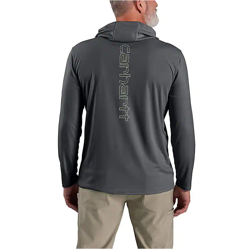 Force Sun Defender Lightweight Long-Sleeve Hooded Logo Graphic T-Shirt - Steel