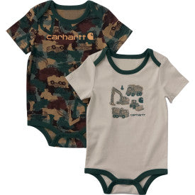 Infant Short-Sleeve Construction 2 Pc.Bodysuit - Sand