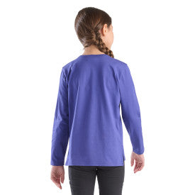 Youth Girls Long-Sleeve Floral C T-Shirt - Navy Blue