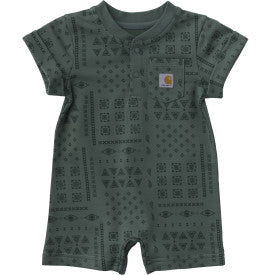 Infant Short Sleeve French Terry Romper - Laurel Wreath