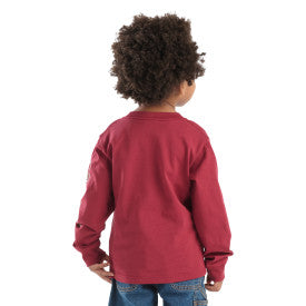 Youth Boys Long-Sleeve Pocket T-shirt - Tibetan Red