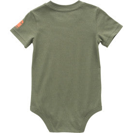 Infant Boys Short Sleeve Deer Bodysuit - Dusty Olive