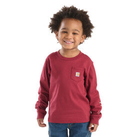 Youth Boys Long-Sleeve Pocket T-shirt - Tibetan Red
