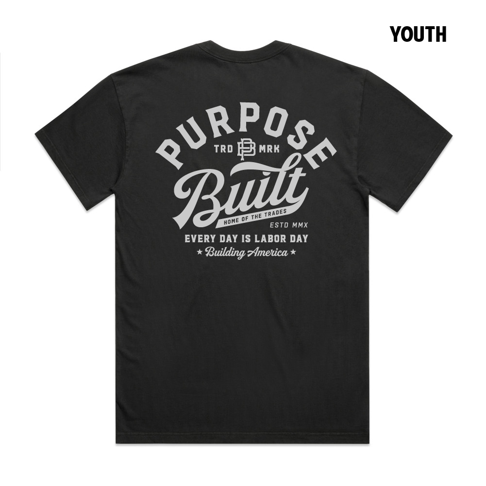 Youth Script Tee, Black