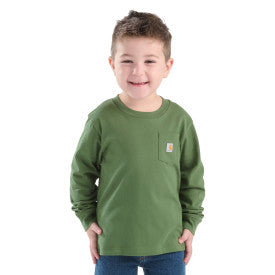 Youth Boys Long-Sleeve Pocket T-shirt - Bronze Green