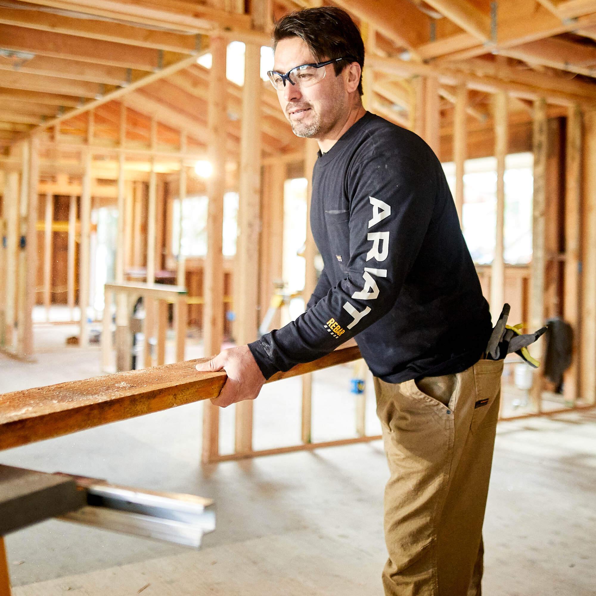 REBAR WORKMAN LOGO LS BLK - Purpose-Built / Home of the Trades